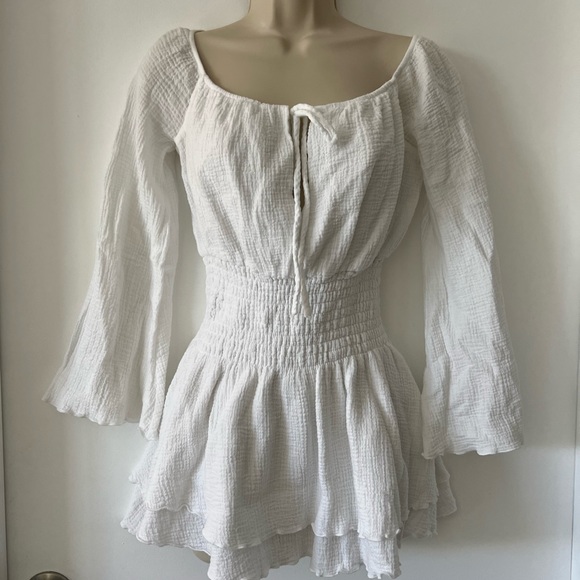 Long Sleeve Tiered Skirt Mini Dress (Majorelle) - Picture 4 of 12